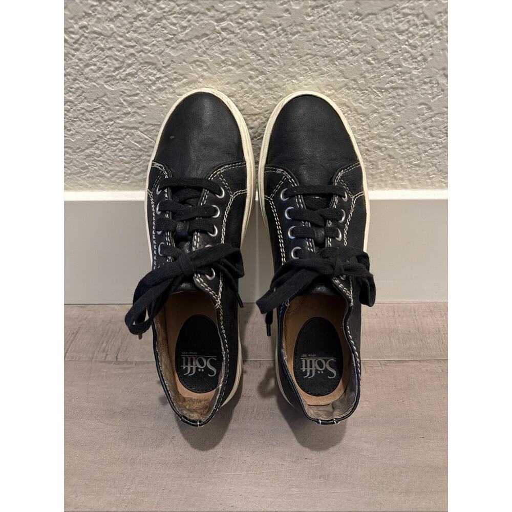 Sofft Women's Sneakers Size 6.5M Casual Piper Leather Lace Up Shoes Solid Black - Picture 9 of 12